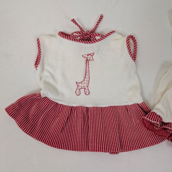 Free With Purchase - 90s Onesie & Dress Set Plaid Gingham Giraffe - Picture 6 of 8